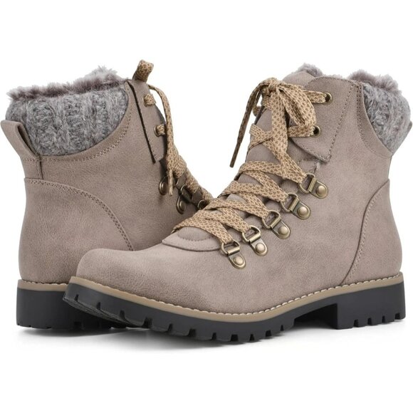 Cliffs By White Mountain Womens Comfort Primed Lace up Boots Taupe Size 8.5M NWD - Picture 4 of 10